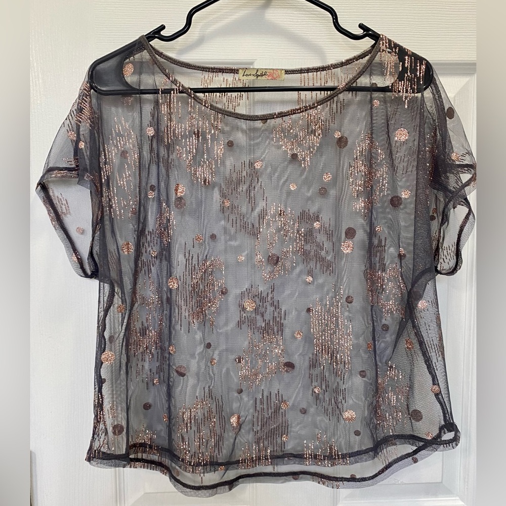 Glittery Mesh T-Shirt